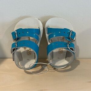 Saltwater NEW Leather Sandals Patent Light Blue Size 0